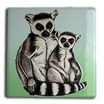 CERAMIC LEMUR COASTER